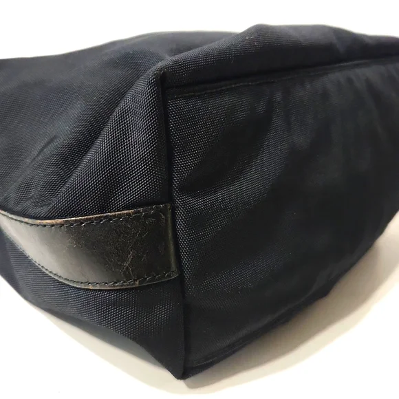 VTG Gucci Authentic 000062 Black Nylon Leather Handbag Shoulder Purse - Picture 9 of 16